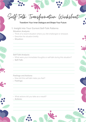 Self-Talk Transformation: A Worksheet for Personal Growth